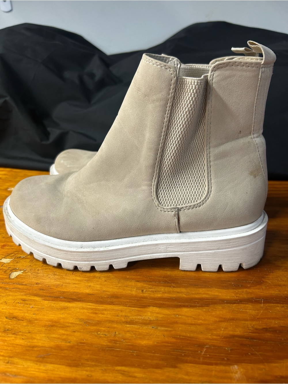 Women’s Chelsea Lug Booties in Cream - Comfortable Everyday Style